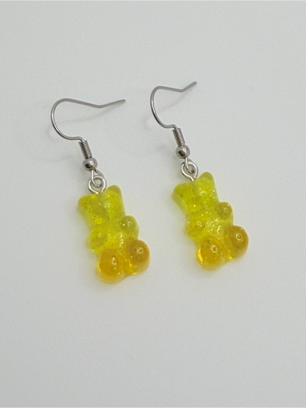 Yellow Ombré Gummy Bear Drop Earrings Handmade Y2K Festival Jewelry